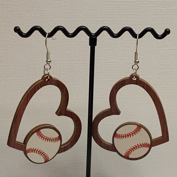 Baseball Earring, MLB Earring, Gift Idea, Sports Earring, Athletic Earring, Love - Picture 2 of 4